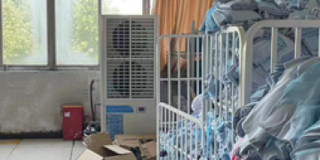 大型廠房車間降溫用蒸發(fā)冷省電空調(diào)和工業(yè)環(huán)?？照{(diào)，制冷降溫效果好