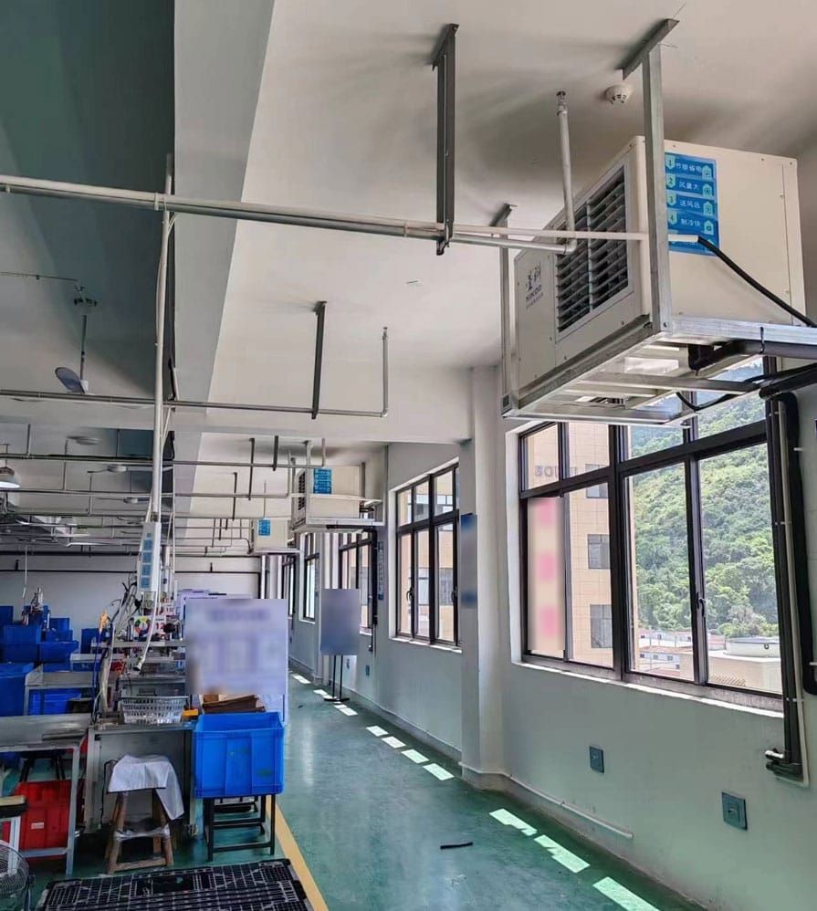 裝配廠房車間降溫安裝工業省電空調-臥式軸流機.jpg 裝配廠房車間降溫安裝工業省電空調-臥式軸流機.jpg